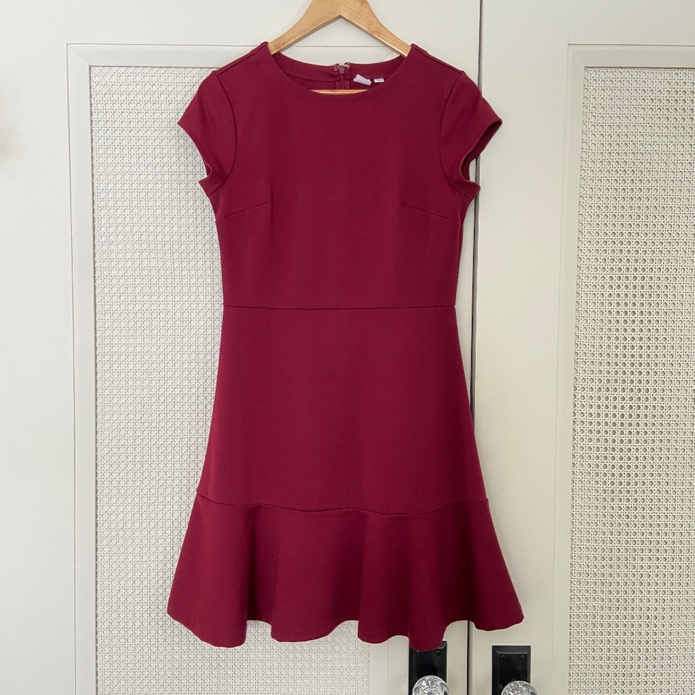 GAP mini dress, burgundy fit and flare skater dress